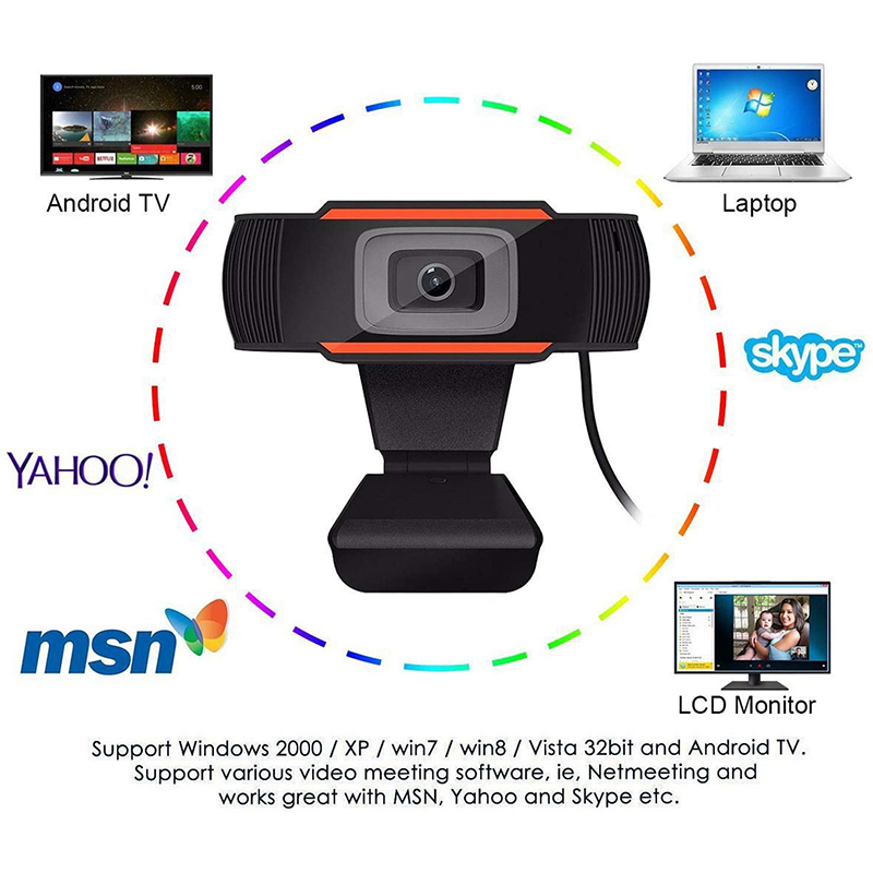 HD 1080P Computer Webcam PC Desktop Rotatable USB 2.0 Kamera mit Digitalmikrofon