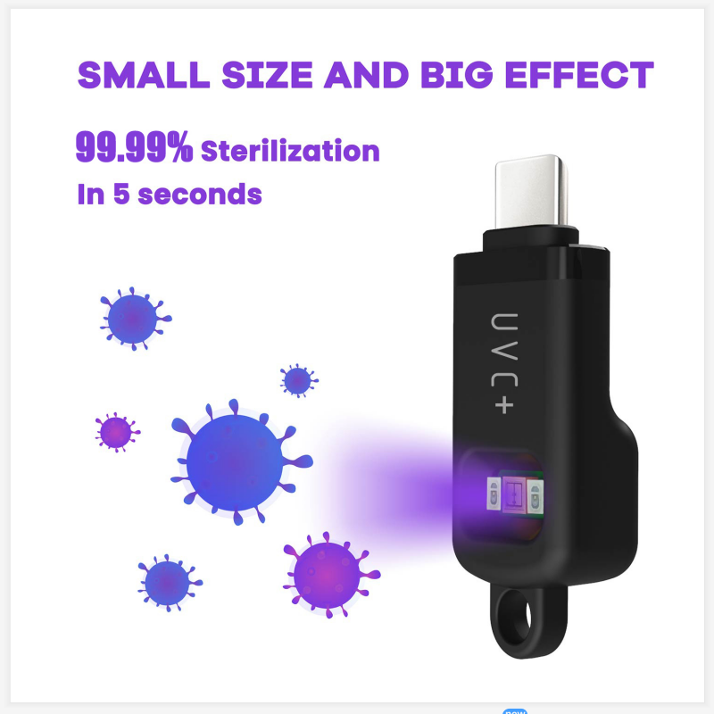 Neuzugang: UVC + LED-Sterilisator Tragbare 99% ige Sterilisation in 5 Sekunden